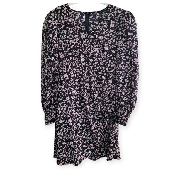 Black Ditsy Floral Mini Dress by Lofty Manner XS - Picture 3 of 9